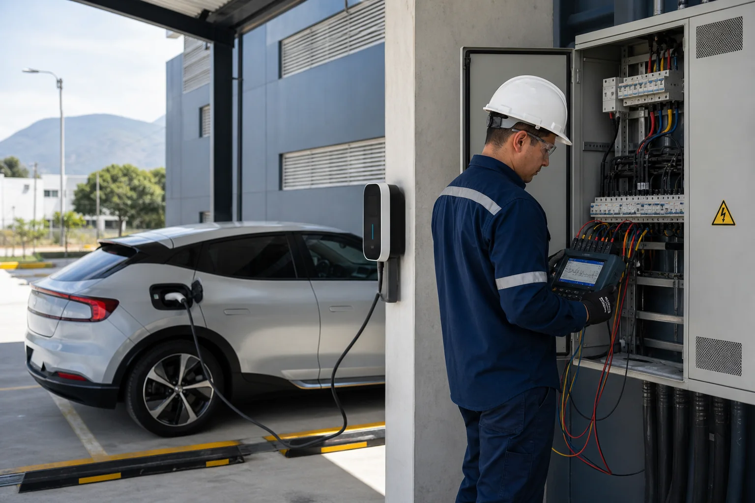 Medición de calidad de energía para cargadores de vehículos eléctricos